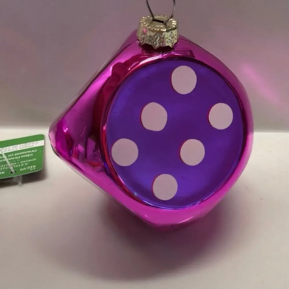 NEW Pair Hot Pink Glass Dice Vegas Cowgirl Ashland Michaels
